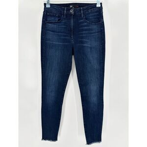 3X1 W3 Dark Wash Raw Hem High Rise Skinny Ankle Jeans in Scuba Size 26